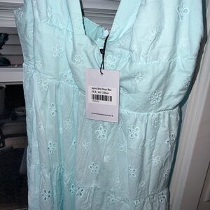 Princess Polly Light Blue Eyelet Midi Dress